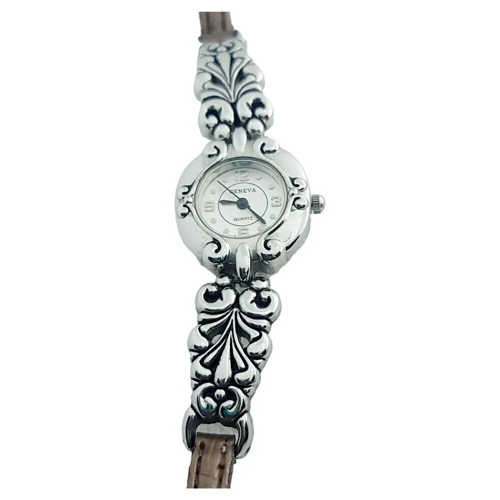 Vintage Geneva Women's Brown Buckle‎ Band Analog Watch